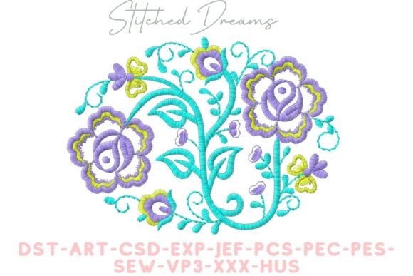 Oval Shaped Flowers: Elegant Embroidery for Gifts